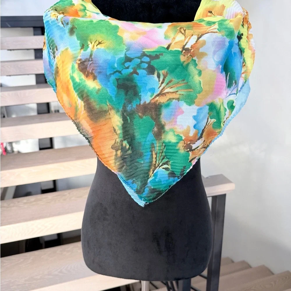 Colorful Y2K Vintage Abstract Scarf 25*25